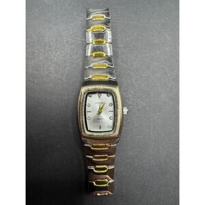 Longbo Womens Gold & Silver Tone Stainless St Band Watch Crystal Accent Working
